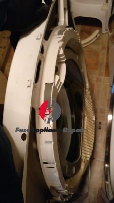 Dryer GE making squeaking noise during the cycle - Repair in Palo Alto, CA. The client’s the dryer made noise in the process of work. The technician dismantled the dower and found out that the front bearing was worn out. The replacement the bearing of the dryer solved the issue: the dryer stopped making noise.
