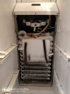 Refrigerator AMANA repair in Los Altos - evaporator fan not working and not defrosting