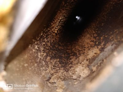 Customer had issue with wall heater. Smoke alarm detector was beeping while wall heater running. I did check wall heater exhaust and found a lot of wood dust. After cleaning works issue is gone. 