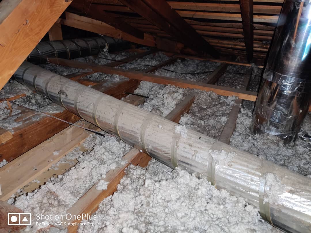 Removal of all old insulation and old ducts, repair in San Jose, California