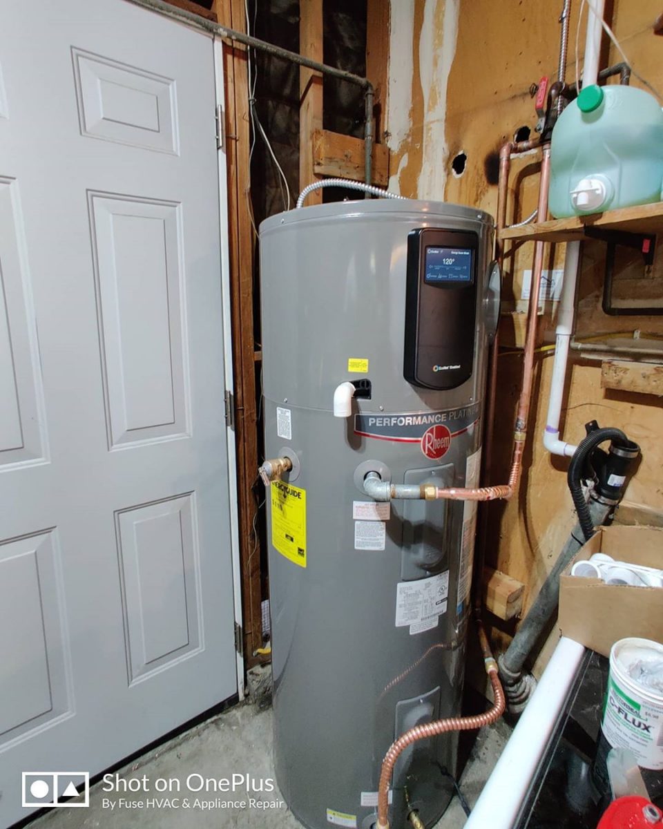 First installed hybrid (heat pump) water heater in Fuse HQ.