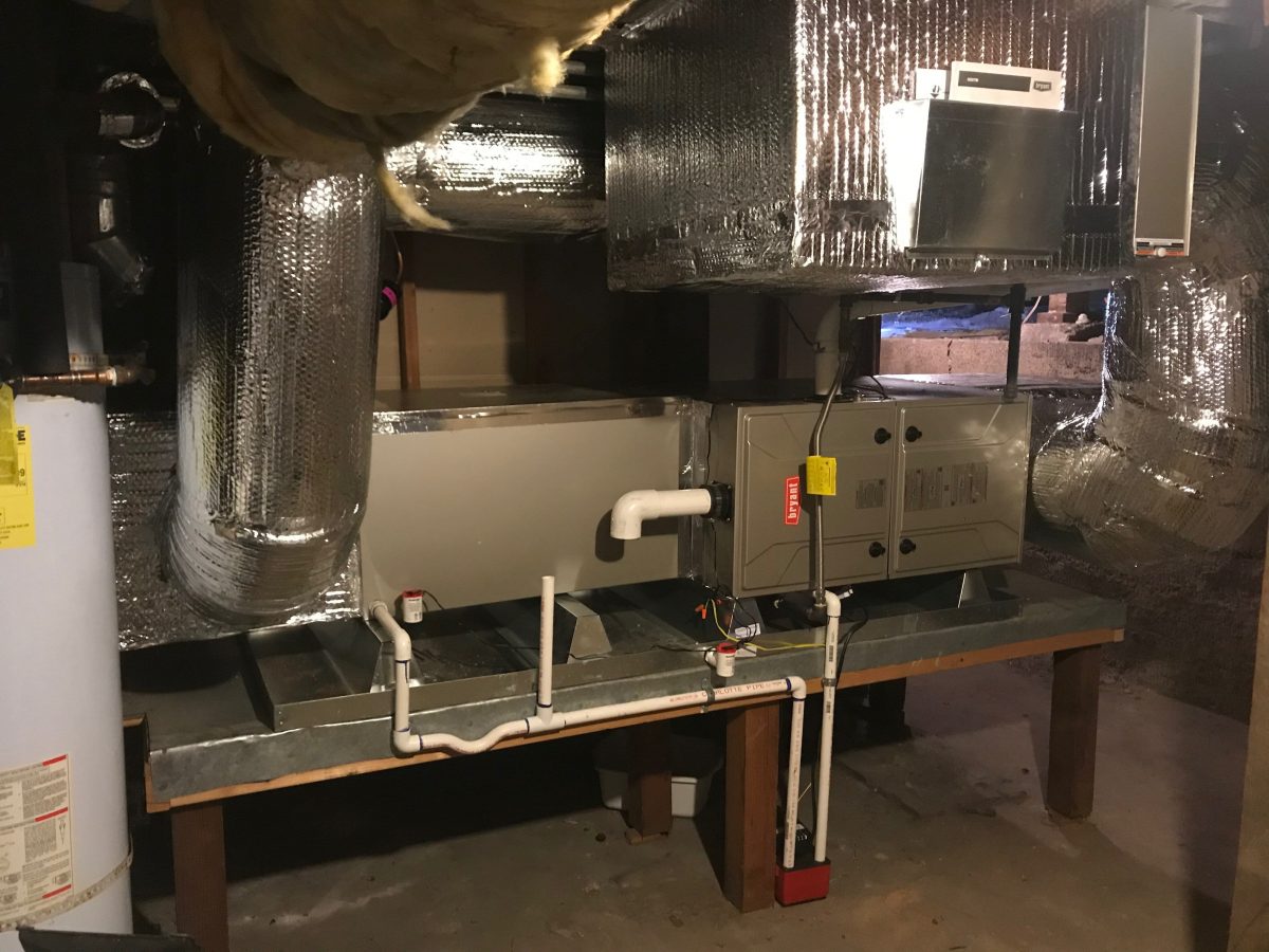 System installation/replacement with 95% efficiency furnace in San Jose, California.