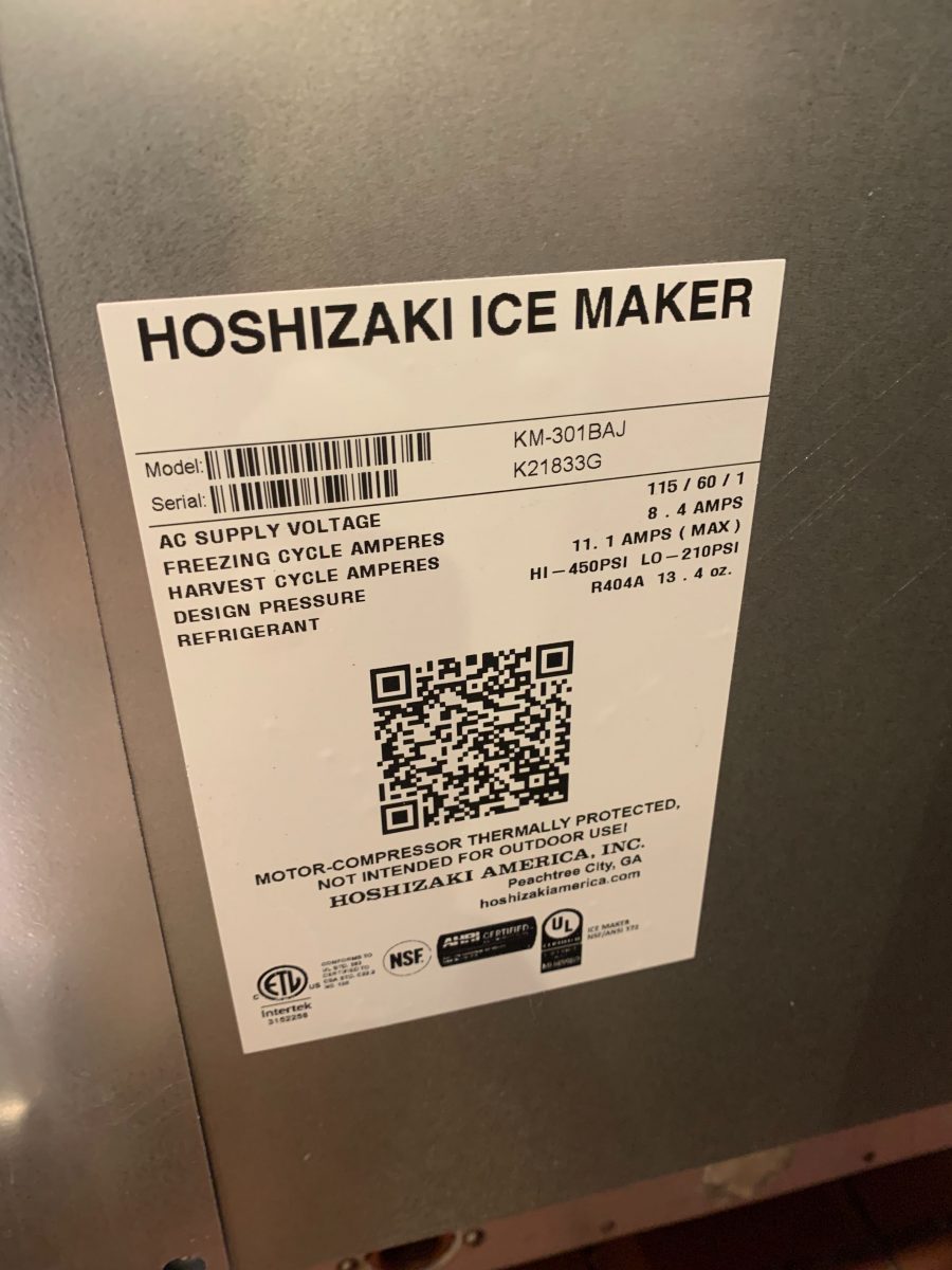 "Hoshizaki" ice machine installation and start up.