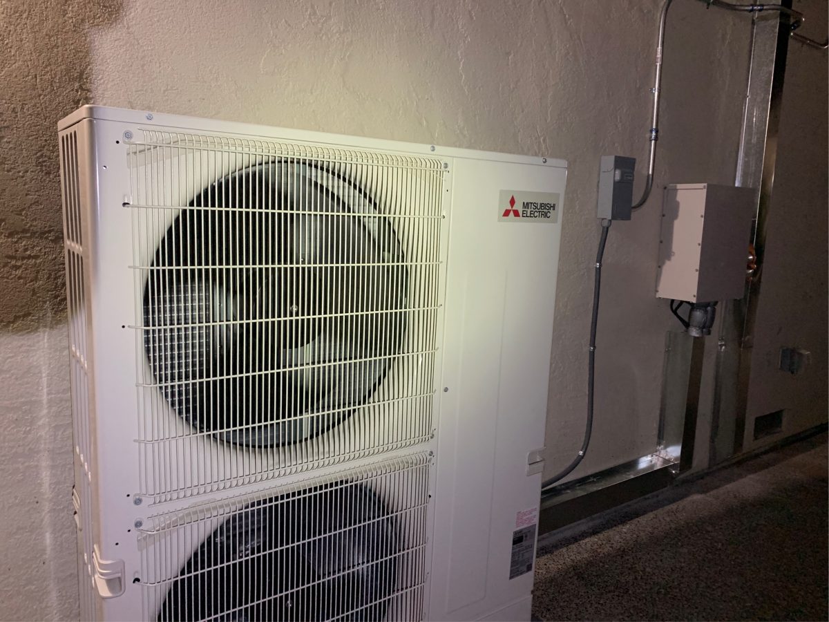 HVAC system installation in San Jose, California. Before and after.