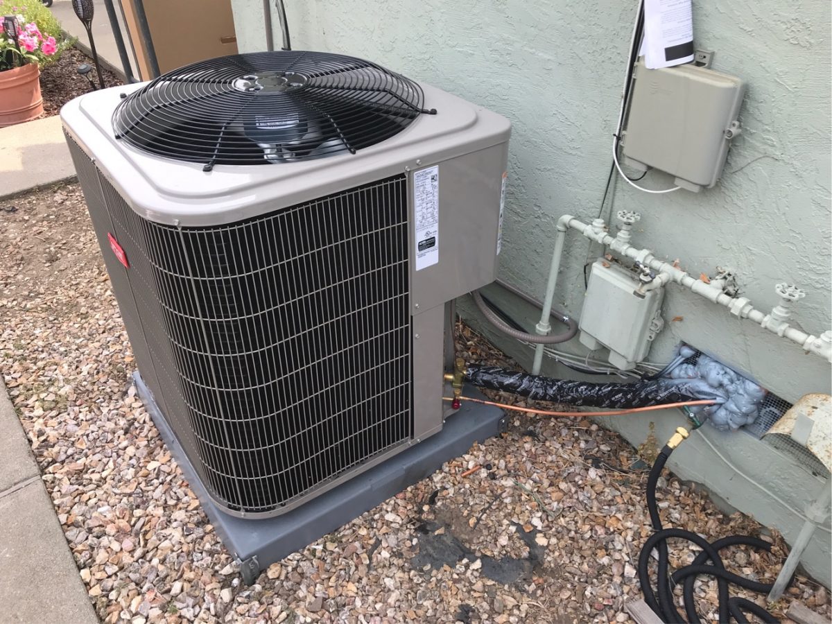 HVAC system installation Fremont, California. Before and after.
