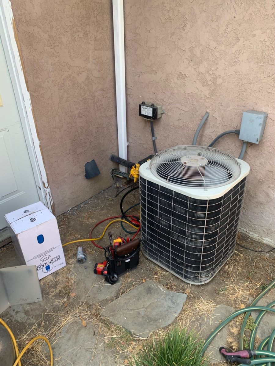 HVAC system installation San Jose, California. Before and after.