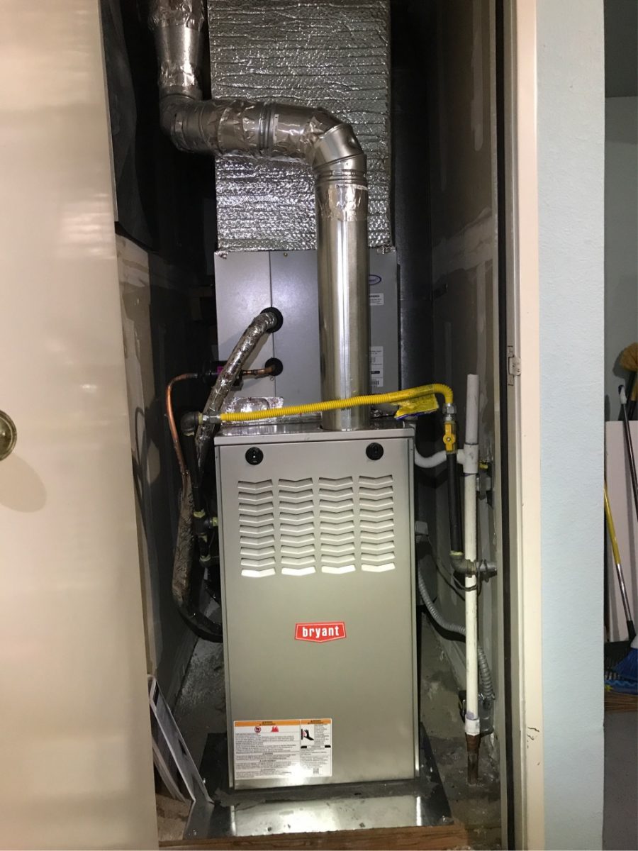 System installation/replacement with 80% efficiency furnace in San Jose, California.