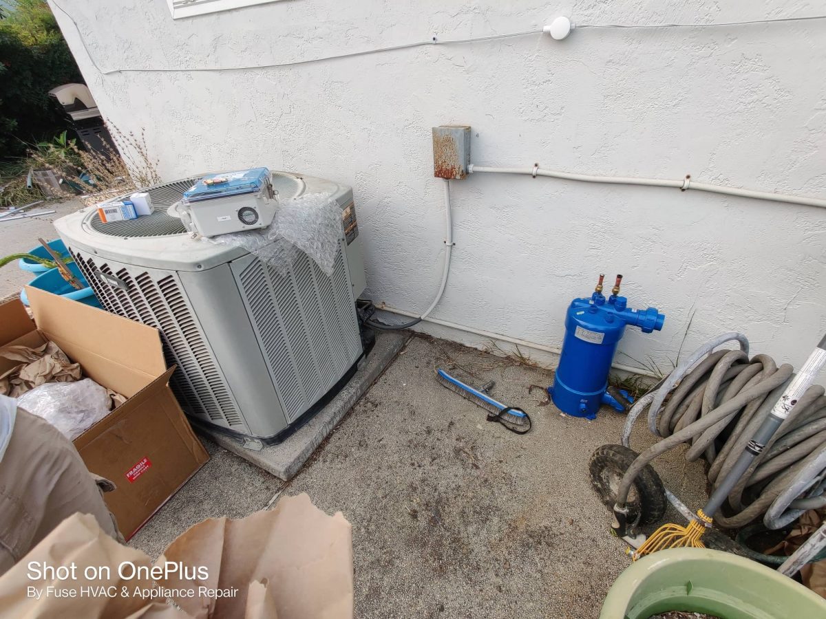 FPH Pool Heater installation San Jose, California. Before and after.