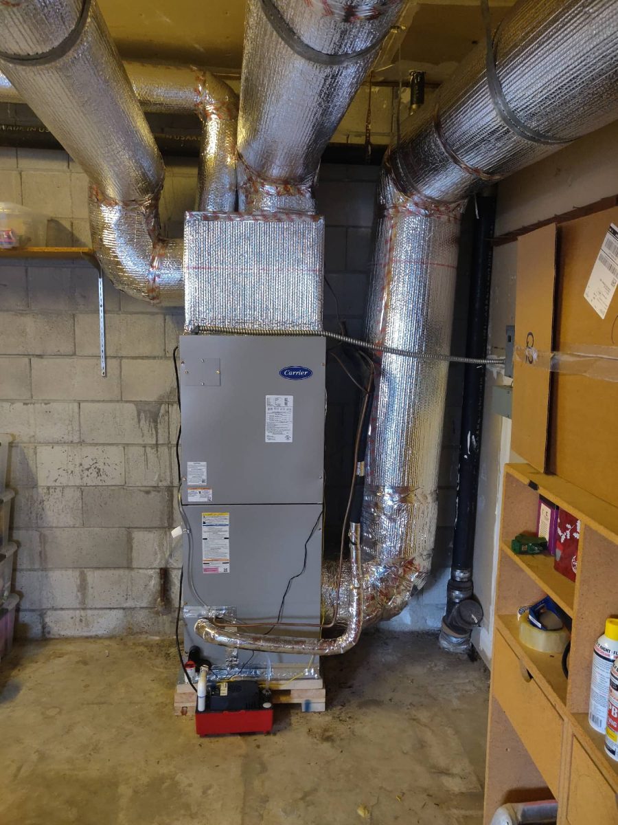 Heat pump system replacement in Cupertino, California. Before and after.