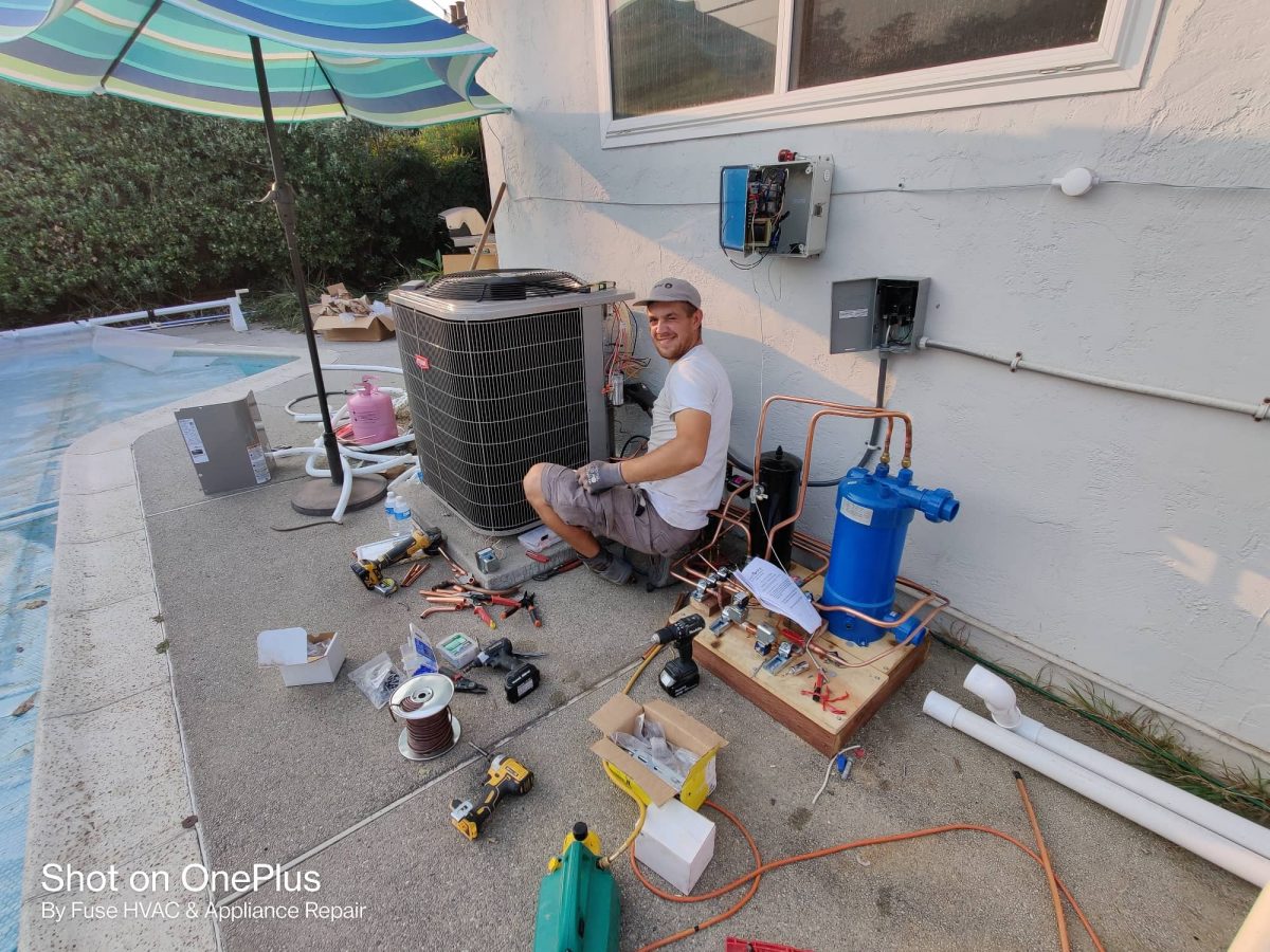 FPH Pool Heater installation San Jose, California. Before and after.