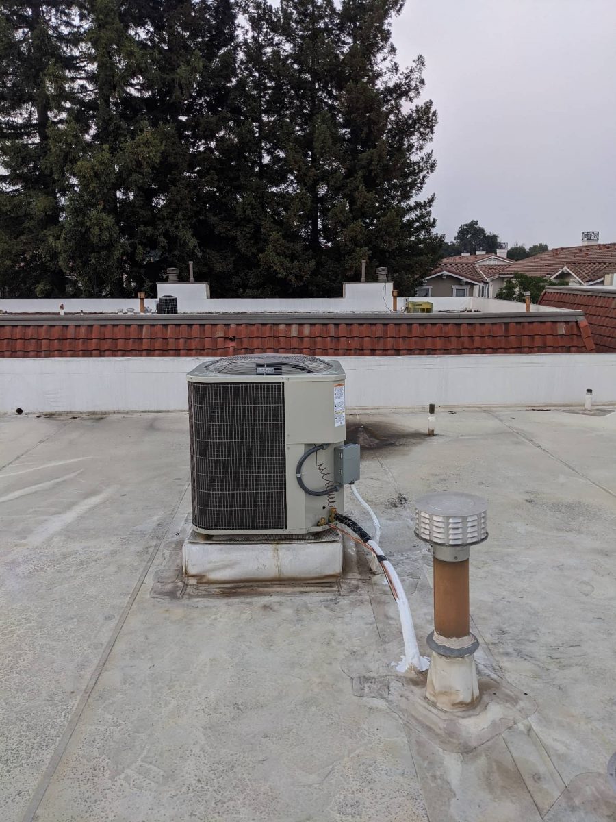 HVAC system installation Cupertino, California. Before and after.