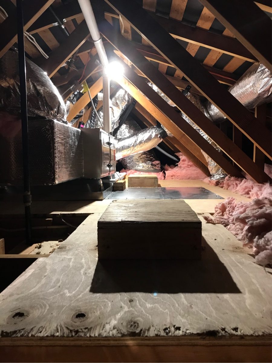 HVAC system installation San Jose, California. Before and after.