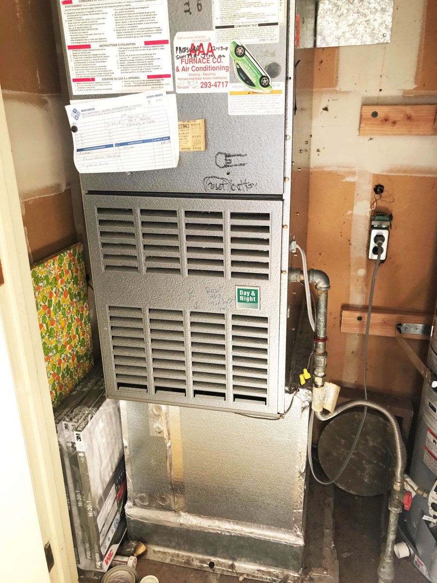 HVAC - System installation with furnace Bryant 915SB60080E21 in Saratoga, California.