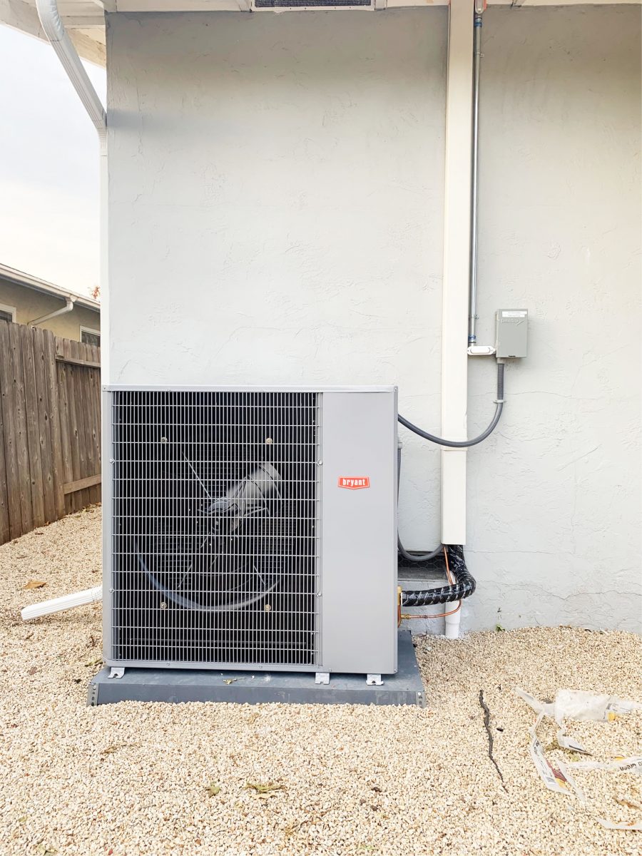 New heat pump 224ANS048000 system installation in Milpitas, California