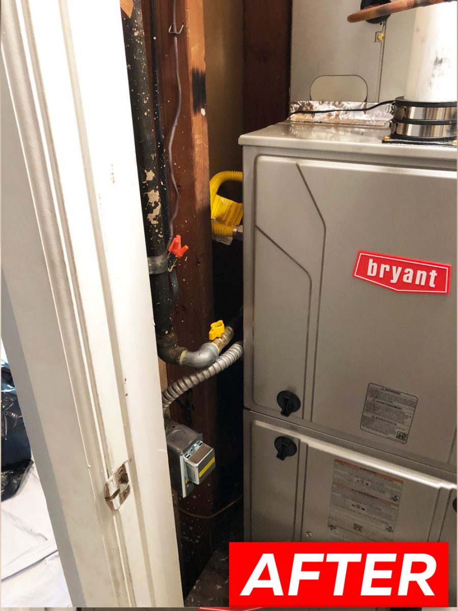 HVAC System installation with Bryant 915SB48080E17 furnace in [City