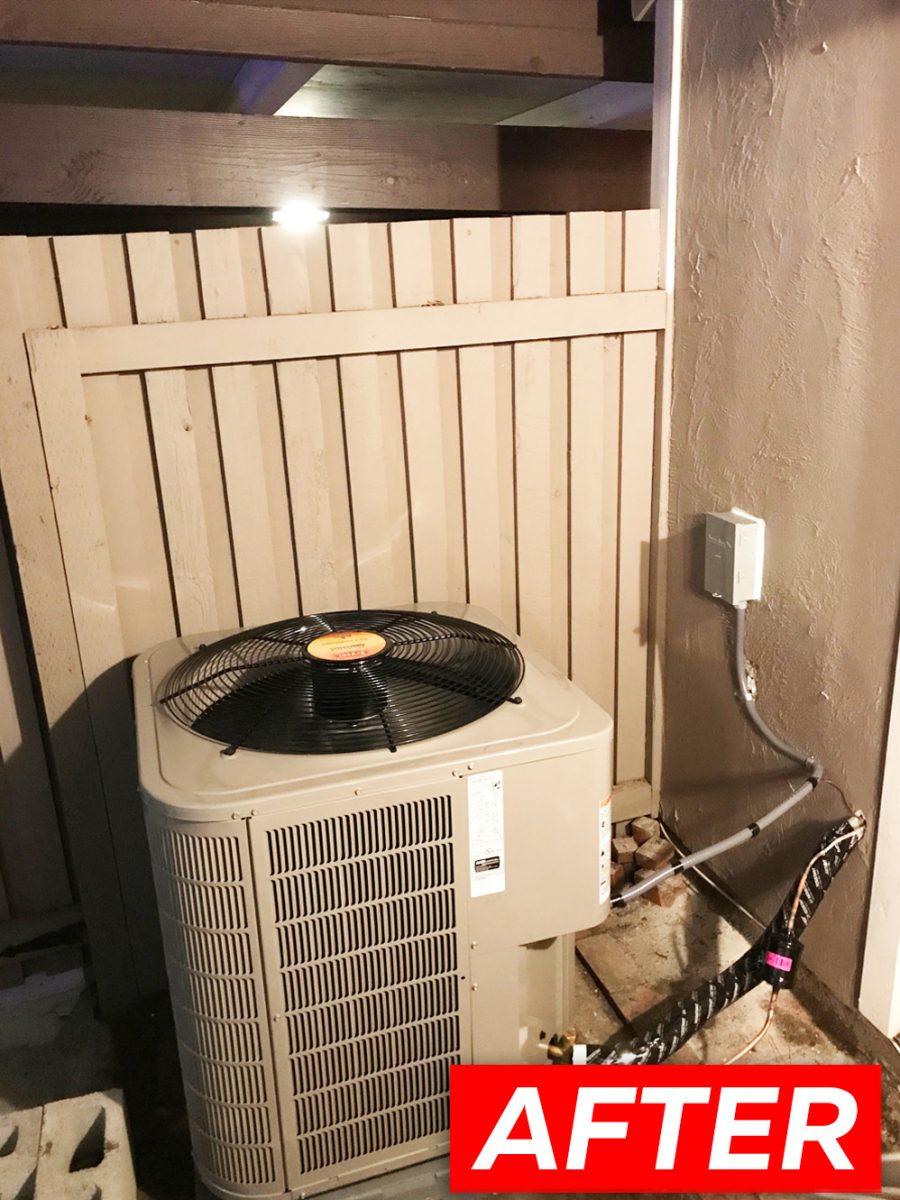 HVAC installation with Bryant 801SA36045E14 furnace in Cupertino, California.