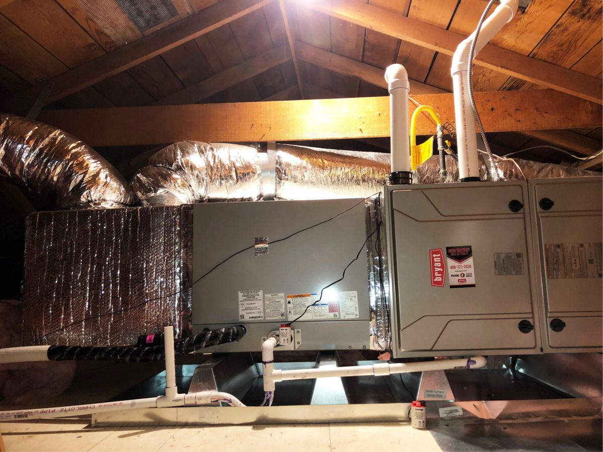 HVAC system replacement with Bryant 926TB48080V17 furnace in Sunnyvale, California.