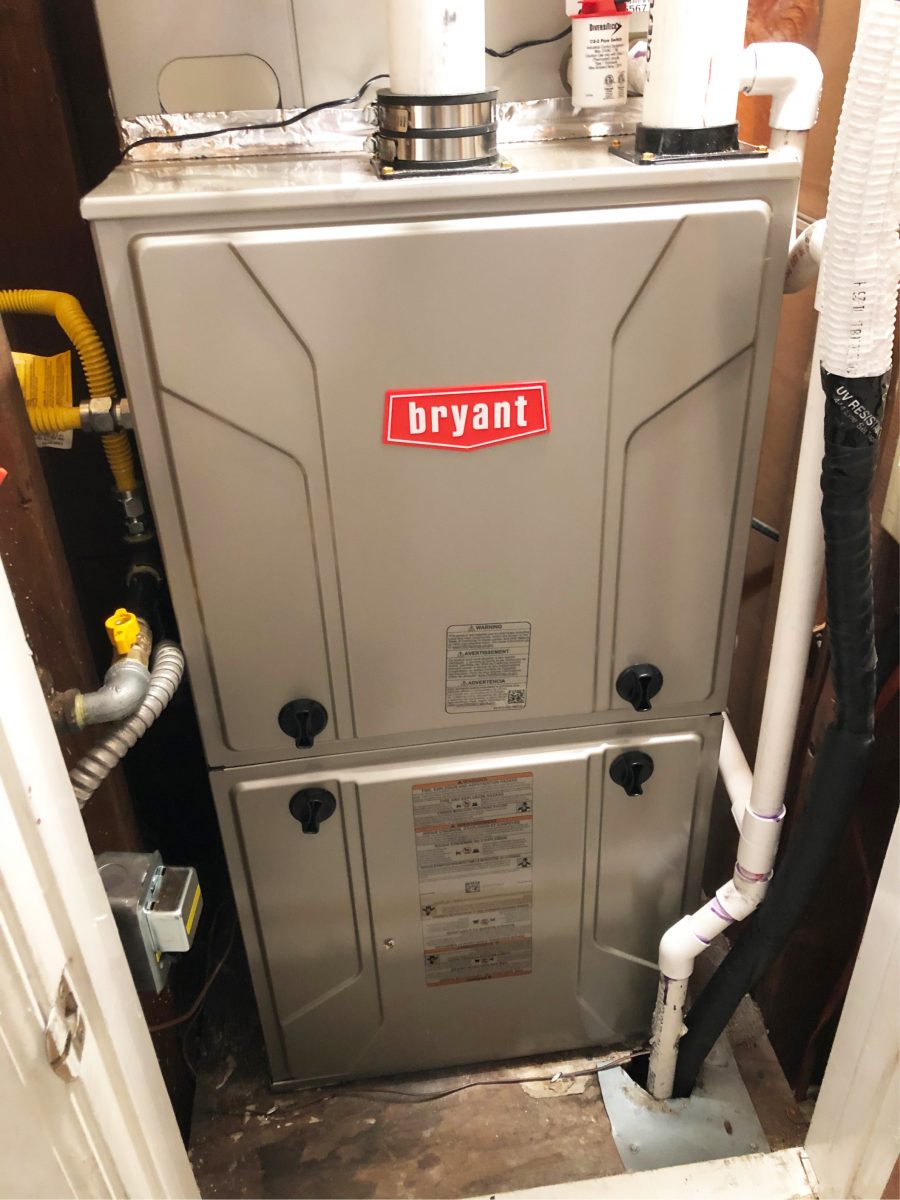 HVAC System installation with Bryant 915SB48080E17 furnace in [City