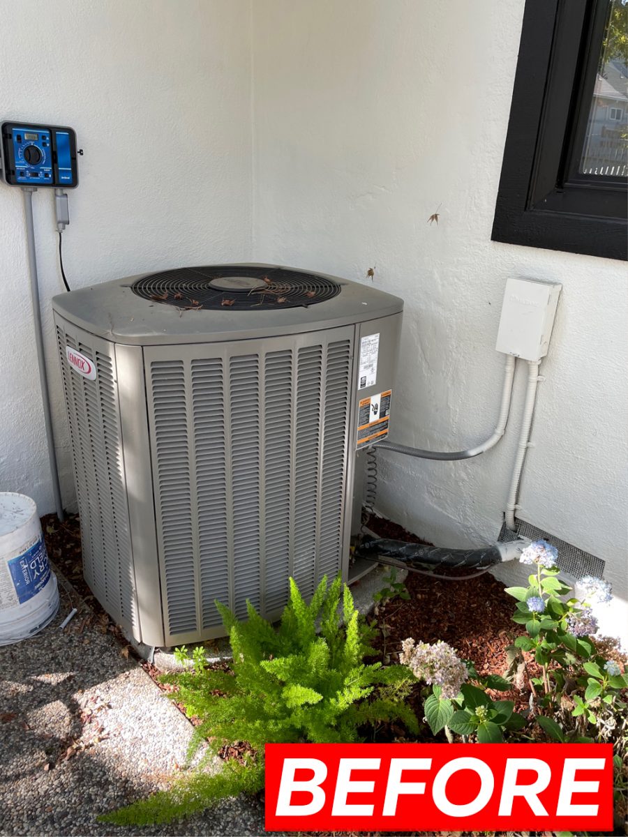 Heat pump 284ANV048000 system installation in Monte Sereno, California.