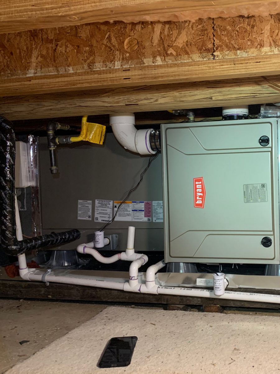 HVAC 987MB66100C21 system installation with 98% efficiency furnace in Los Altos, California.