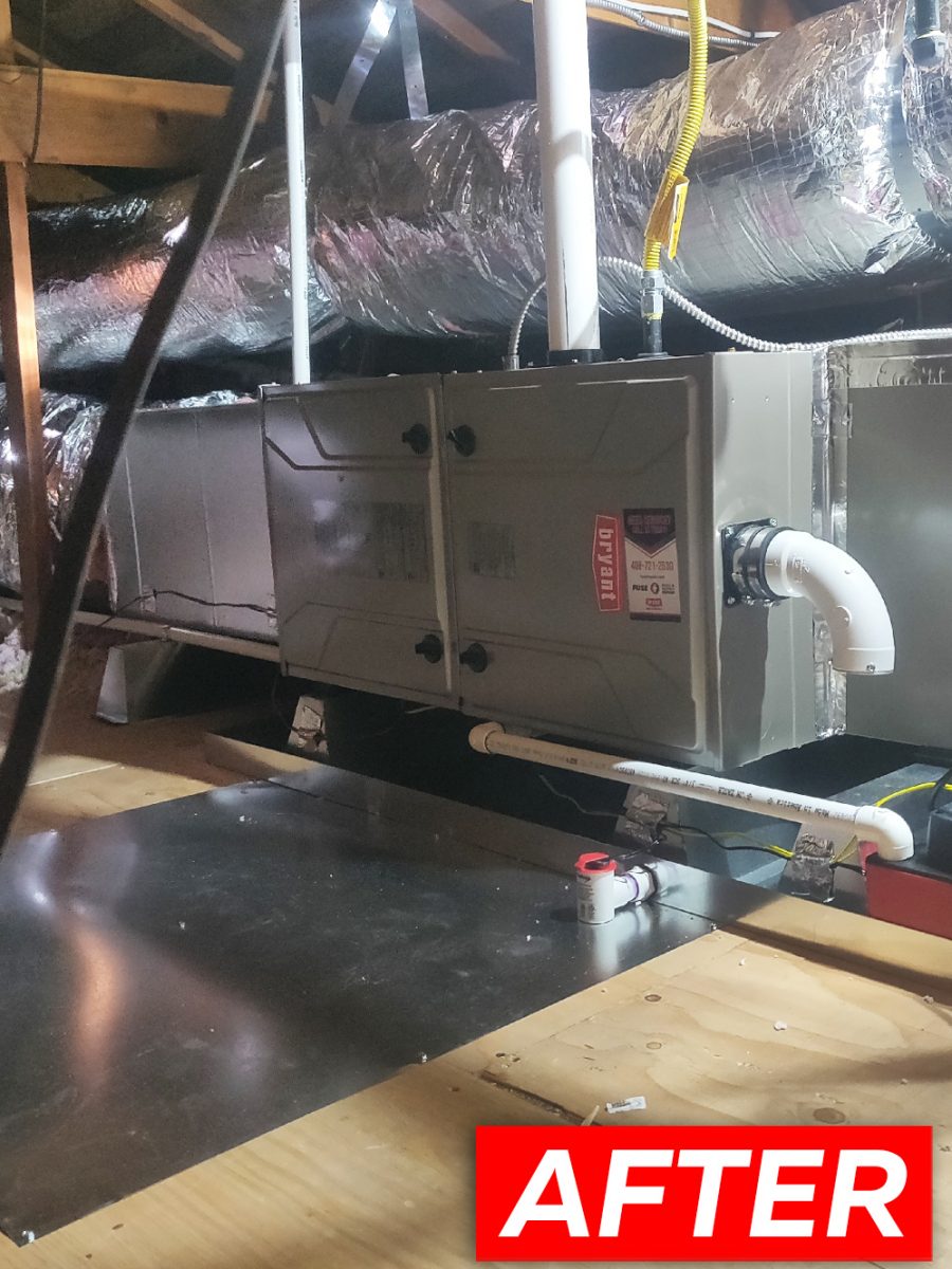 HVAC 915SB48080E17 system installation with ductwork replacement in San Jose, California.