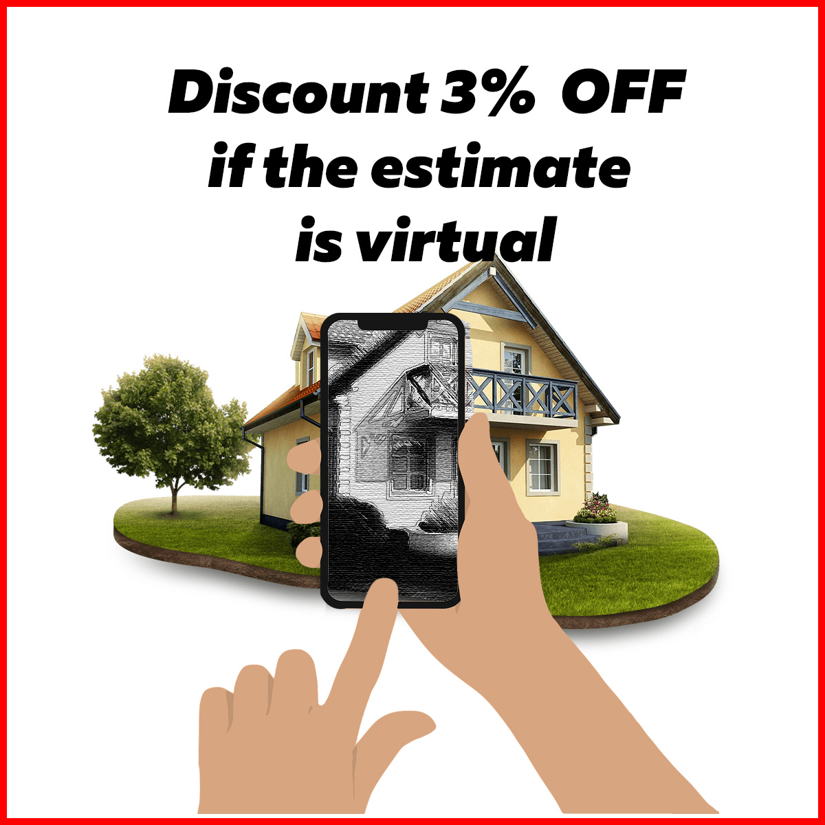 3% discount if the estimate is virtual