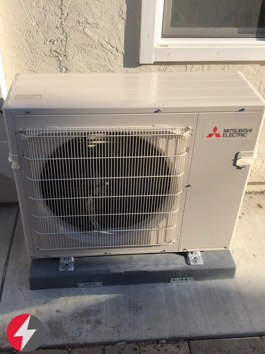 Mitsubishi 42k BTU Cooling & Heating HVAC system installation in Santa Clara, California.